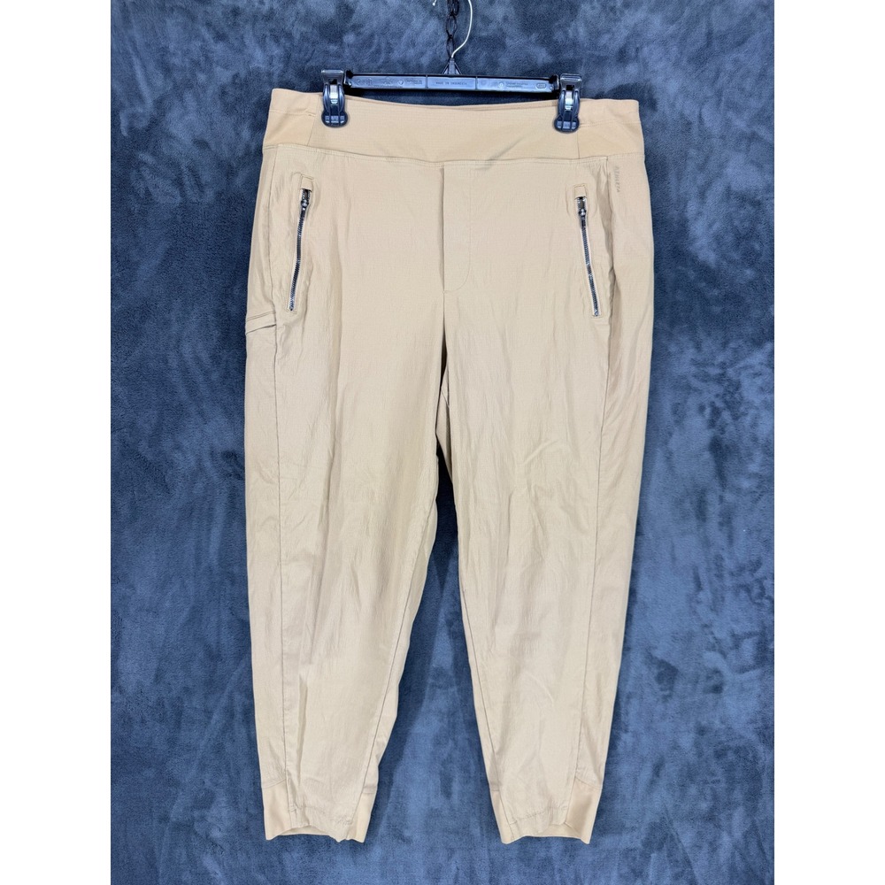 Athleta Brooklyn Ankle Pants Womens 14 Tan Khaki Cargo Zip Pocket 533655-02 SP23